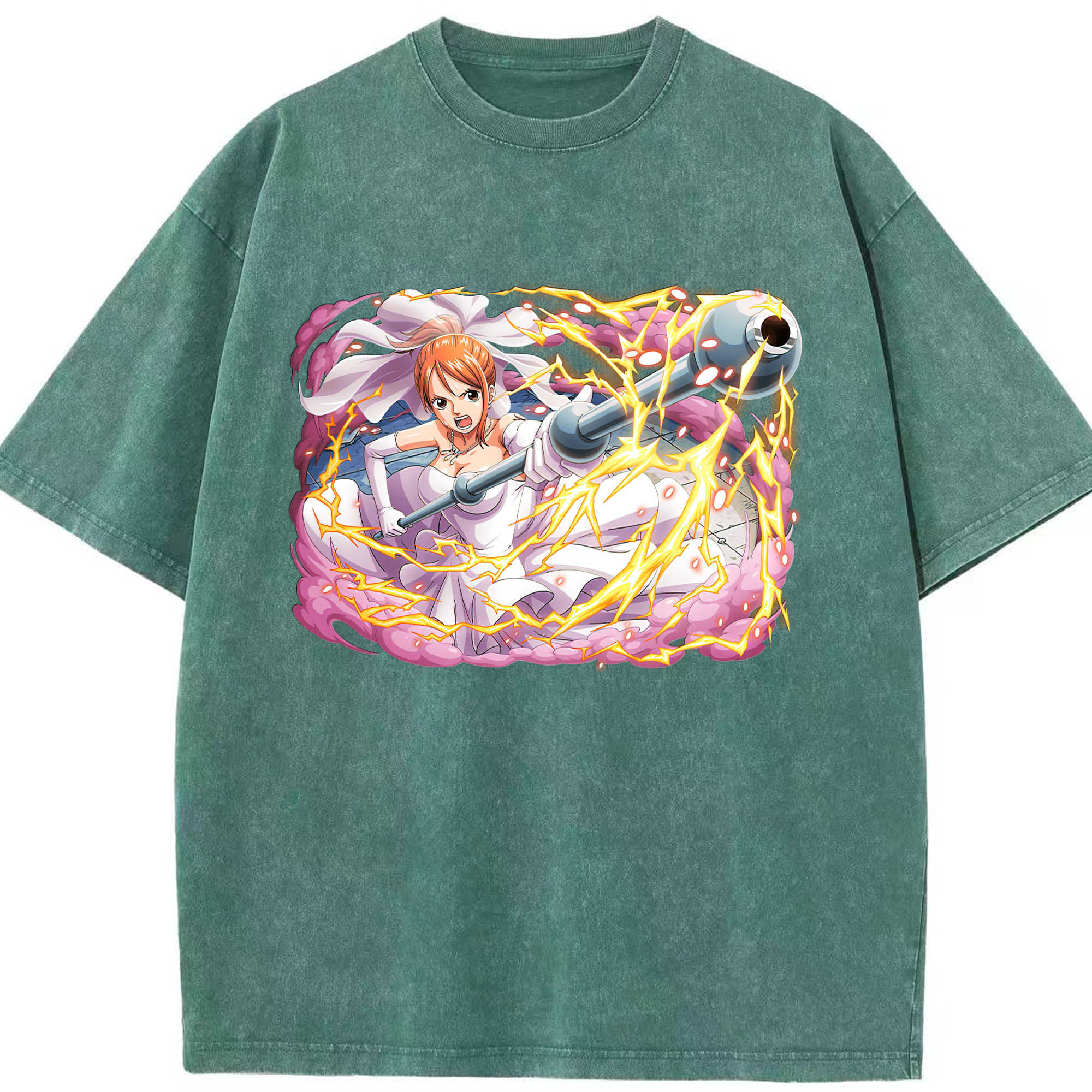 ワンピース ナミ ONE PIECE Nami 綿100% ヴィンテージ風 半袖Tシャツ（フロントプリント）